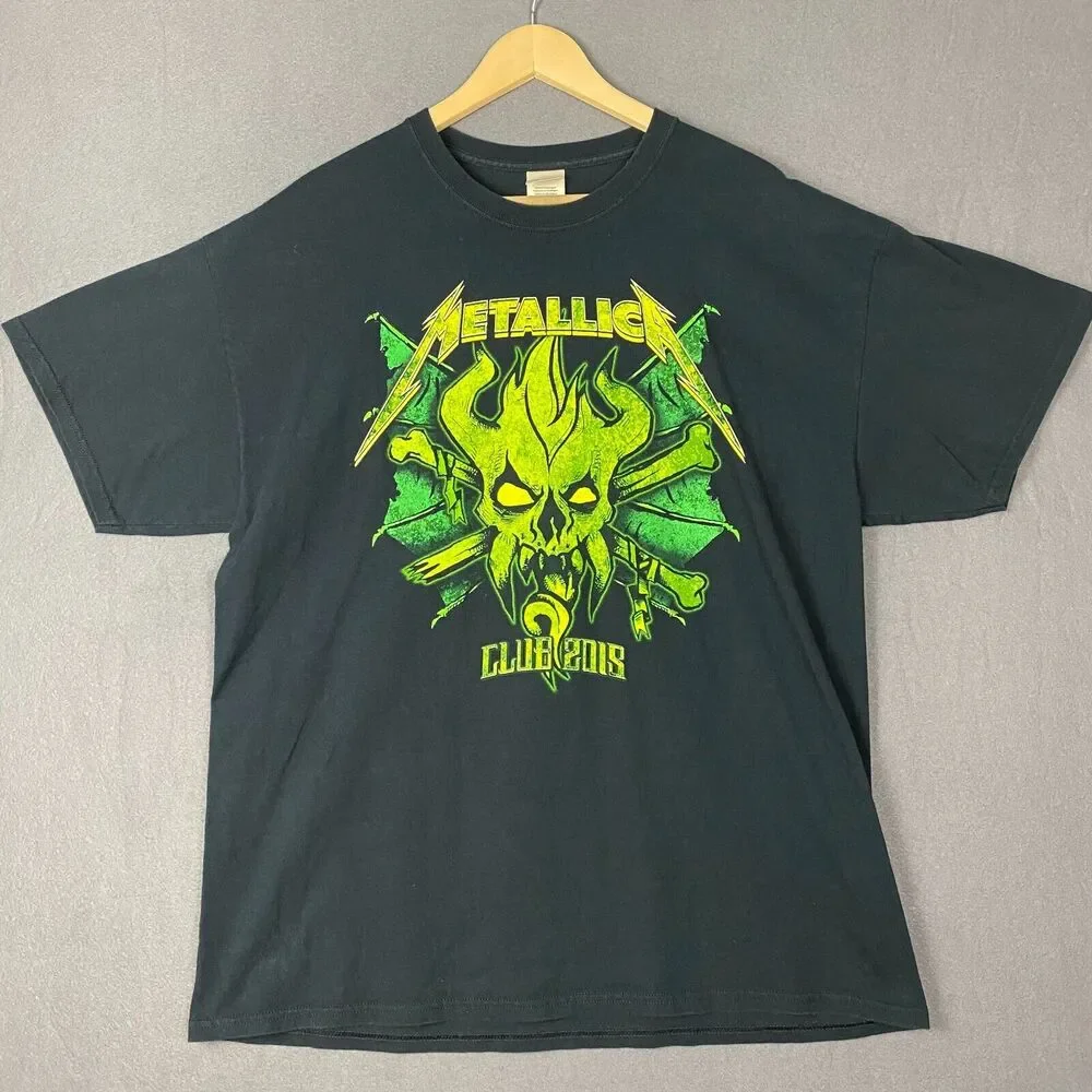 Metallica Club 2015 Shirt Men XL Green Graphic Ultra Cotton Rock Metal Thrash - Picture 2 of 10